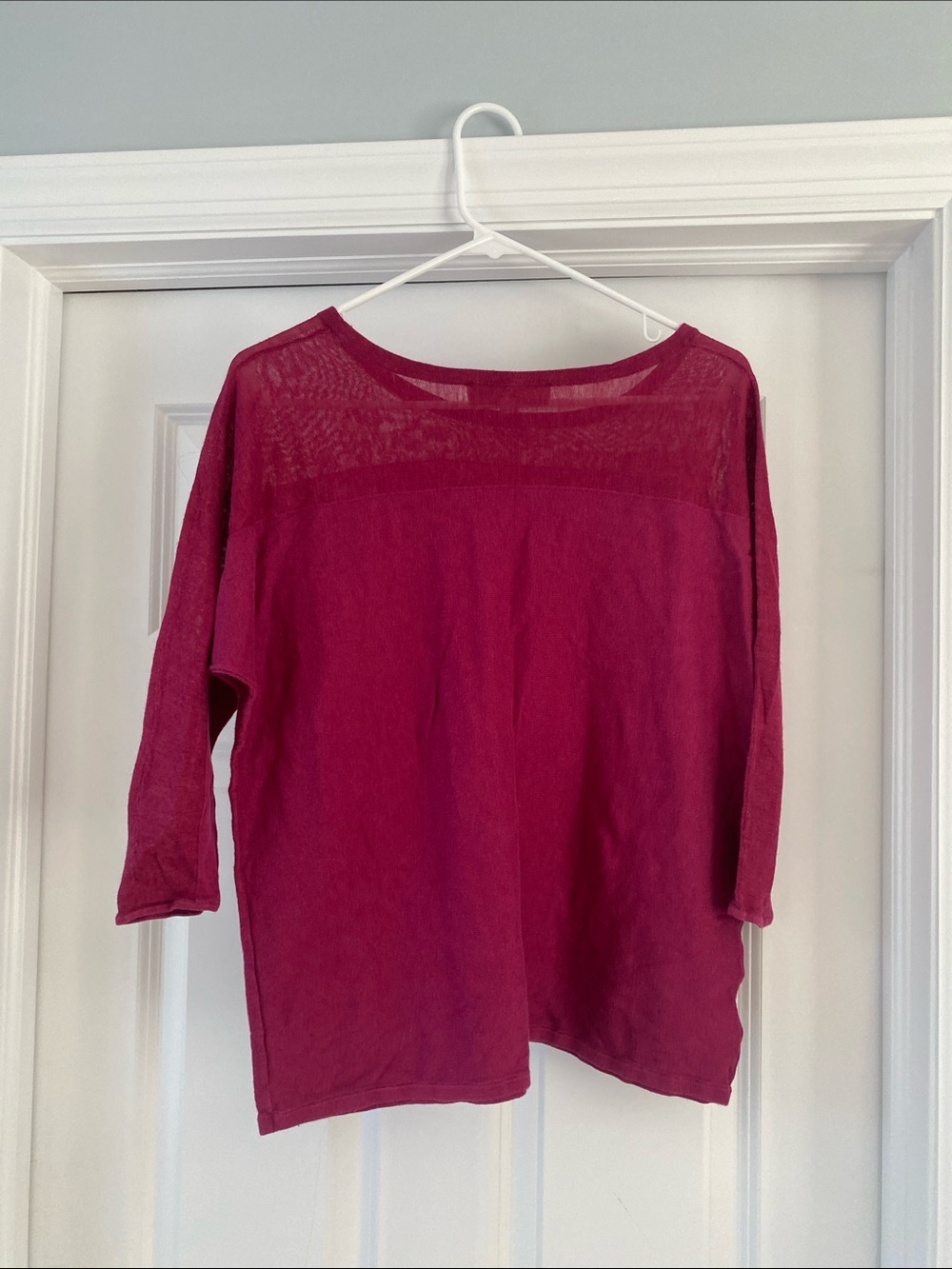LOFT Raspberry Boatneck Long-Sleeve Top - Picture 2 of 3